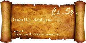 Csánitz Szabina névjegykártya