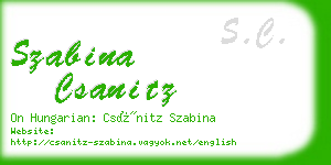 szabina csanitz business card